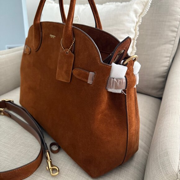 Coach Soft Empire 40 Warm Brown Suede - Picture 2 of 8